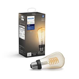 Philips Hue White Dimmable Filament ST19 LED Smart Vintage Edison Bulb, Bluetooth & Hub compatible for $35