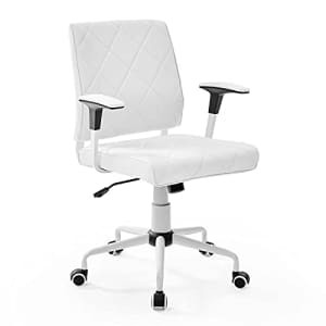 Modway Lattice Modern Faux Leather Mid Back Computer Desk Office Chair In White for $79