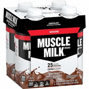Muscle Milk Genuine Protein Shake, Chocolate, 25g Protein, 11 Fl Oz, 4 Pack for $11
