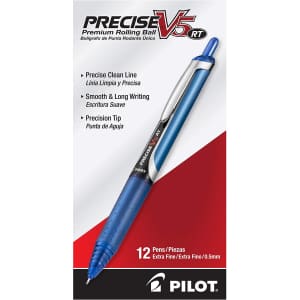 Pilot Precise V5 RT Retractable Rolling Ball Pens 12-Pack for $15