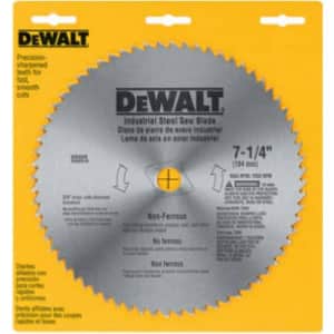 DEWALT 7-1/4" Circular Saw Blade, Metal Cutting, 5/8-Inch and Diamond Knockout Arbor, 68-Tooth for $6