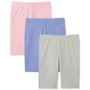 The Children's Place Girls Bike Shorts, Pink/Gray/Purple-3 Pack, XX-Large(16) for $20