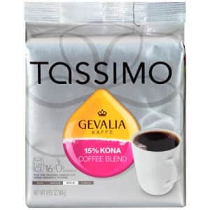 Tassimo Gevalia 15% Kona Blend Bold Dark Roast Coffee T-Discs for Tassimo Single Cup Home Brewing for $16