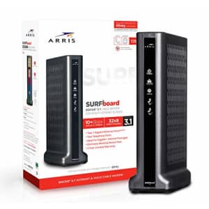 ARRIS SURFboard T25 DOCSIS 3.1 Gigabit Cable Modem, Certified for Xfinity Internet & Voice (black) for $185 ARRIS SURFboard T25 DOCSIS 3.1 Gigabit Cable Modem, Certified for Xfinity Internet & Voice (black) for $185