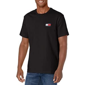 Tommy Hilfiger Men's Tommy Jeans Short Sleeve Logo T Shirt, Jet Black, XS for $29