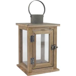 Stonebriar Decorative 11" Wooden Candle Lantern for $24