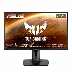ASUS TUF Gaming VG279QM 27 HDR Monitor, 1080P Full HD (1920 x 1080) Fast IPS, 280Hz, G-SYNC for $320 ASUS TUF Gaming VG279QM 27 HDR Monitor, 1080P Full HD (1920 x 1080) Fast IPS, 280Hz, G-SYNC for $320