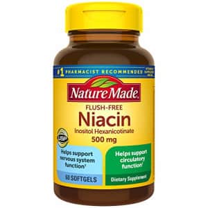 Nature Made Flush-Free Niacin 500 mg Softgels, 60 Count (Packaging May Vary) for $16
