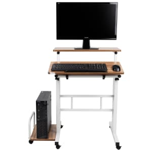 Mind Reader 2-Tier Adjustable Sit and Stand Mobile Workstation Desk for $80 Mind Reader 2-Tier Adjustable Sit and Stand Mobile Workstation Desk for $80