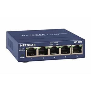 NETGEAR 5-Port Gigabit Ethernet Unmanaged Switch (GS105NA) - Desktop, and ProSAFE Limited Lifetime for $30