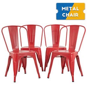FDW Metal Dining Chairs Set of 4 Indoor Outdoor Chairs Patio Chairs 18 Inch Seat Heigh Kitchen Chairs for $162