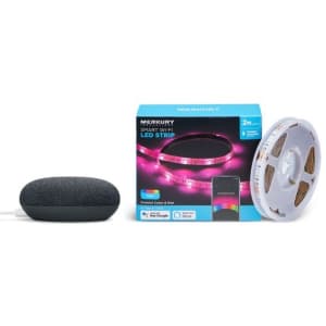 Google Nest Mini w/ Merkury Innovations Smart LED Strip Light for $39