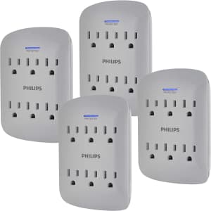 Philips 6-Outlet Extender Surge Protector 4-Pack for $20 Philips 6-Outlet Extender Surge Protector 4-Pack for $20