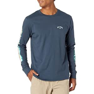 Billabong Men's Long Sleeve Premium Logo Graphic Tee T-Shirt, Navy, XX-Large for $19