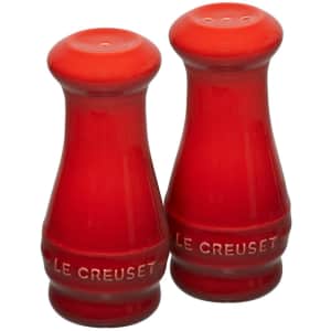 Le Creuset Stoneware Salt & Pepper Shakers Set for $50
