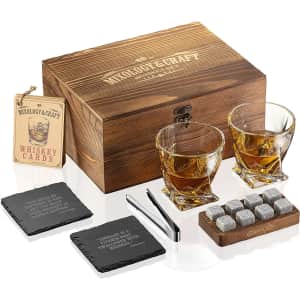 Mixology Whiskey Glass and Stones Gift Set for $20