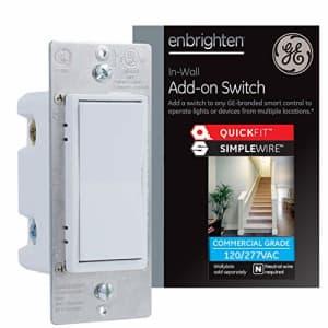 GE Enbrighten Add-On Switch with QuickFit and SimpleWire, GE Z-Wave/GE Zigbee Smart Lighting for $20