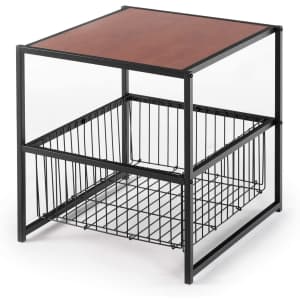 Zinus Dane 20" Side Table w/ Storage Basket for $51