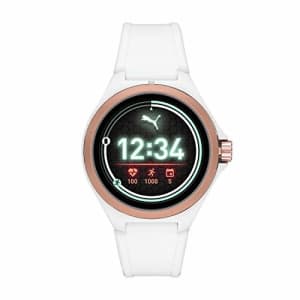 PUMA Sport 44mm Heart Rate Smartwatch - White Silicone Band Lightweight Touchscreen for $139