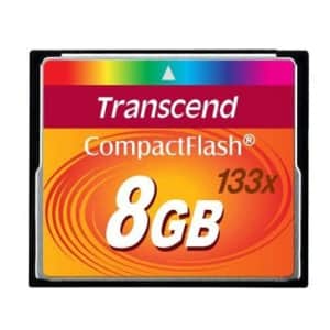 Transcend 8GB CompactFlash Memory Card 133x (TS8GCF133) by Transcend for $19