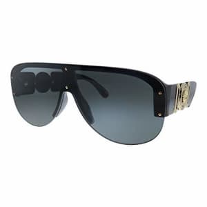 Versace VE 4391 GB1/87 Black Plastic Shield Sunglasses Grey Lens for $168