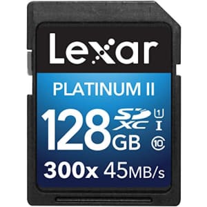 Lexar Platinum II LSD128BBNL300 128GB 300x SDXC flash memory card for $42