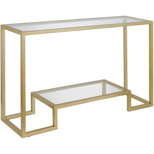 Henn & Hart Modern Entryway Accent Table w/ Glass Shelf for $157