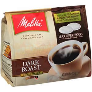 Melitta Dark Roast Coffee Pods for Senseo & Hamilton Beach Pod Brewers, 18 Count (Pack of 6) for $33