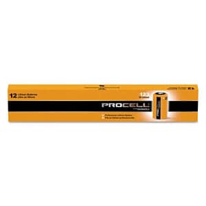 Duracell PL123BDK 3V Non-Rechargeable CR123 Procell Lithium Batteries (12 Pack) for $47 Duracell PL123BDK 3V Non-Rechargeable CR123 Procell Lithium Batteries (12 Pack) for $47