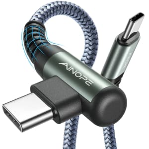 Ainope 6.6-Foot USB-C to USB-C Right Angle Cable 2-Pack for $9 Ainope 6.6-Foot USB-C to USB-C Right Angle Cable 2-Pack for $9