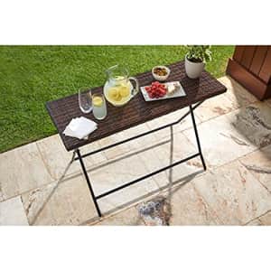 BrylaneHome Santiago Folding Table Patio Table, Brown for $164 BrylaneHome Santiago Folding Table Patio Table, Brown for $164