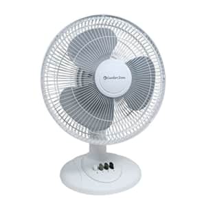 Comfort Zone CZ121WT Quiet 3-Speed 12-inch Oscillating Table Fan with Adjustable Tilt for $42