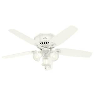 Hunter Fan Hunter Builder Indoor Low Profile Ceiling Fan with LED Light and Pull Chain Control, 52", Snow White for $120 Hunter Fan Hunter Builder Indoor Low Profile Ceiling Fan with LED Light and Pull Chain Control, 52", Snow White for $120