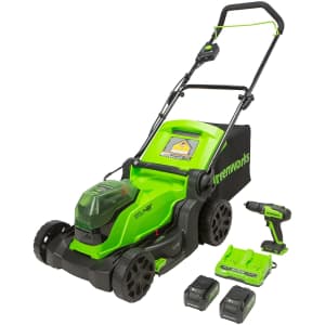 Greenworks 48V 17" Cordless Lawn Mower + 24V Drill / Driver for $354