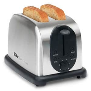 Elite Gourmet Elite Platinum ECT-200X Maxi-Matic 2-Slice Toaster, Brushed Stainless Steel for $22