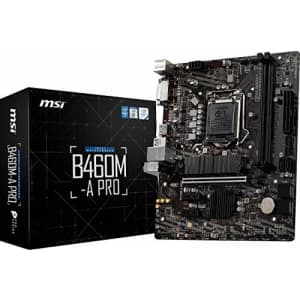 MSI B460M-A PRO ProSeries Motherboard (mATX, 10th Gen Intel Core, LGA 1200 Socket, DDR4, M.2 Slot, for $155 MSI B460M-A PRO ProSeries Motherboard (mATX, 10th Gen Intel Core, LGA 1200 Socket, DDR4, M.2 Slot, for $155