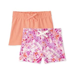The Children's Place Girls Pull On Fashion Shorts, Desert Flower|Sparkle Tie Dye-2 Pack, Medium for $11