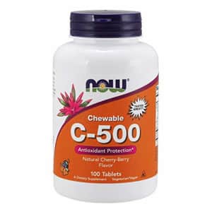 Now Foods NOW Supplements, Vitamin C-500, Antioxidant Protection*, Cherry-Berry Flavor, 100 Chewable Lozenges for $12