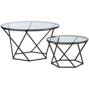 Walker Edison Modern Round Nesting Coffee Table for $293 Walker Edison Modern Round Nesting Coffee Table for $293