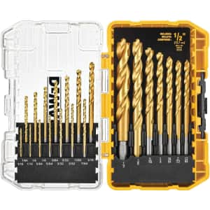 DeWalt Titanium Pilot Point Drill Bit 21-Piece Set for $20 DeWalt Titanium Pilot Point Drill Bit 21-Piece Set for $20
