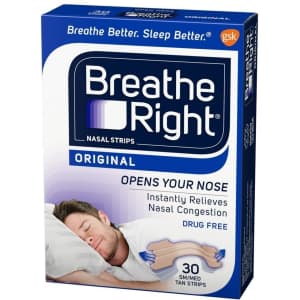 Breathe Right Original Small/Medium Nasal Strips 30-Count Box for $5 Breathe Right Original Small/Medium Nasal Strips 30-Count Box for $5
