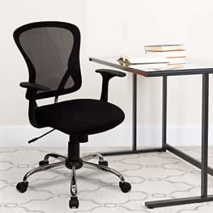 Flash Furniture Mid-Back Black Mesh Swivel Task Office Chair with Chrome Base and Arms for $106