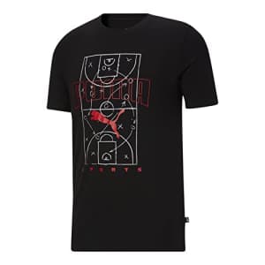 PUMA Men's Graphic Tee Shirt 1, Black 3.0, Large for $16