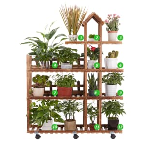 Indoor/Outdoor 4-Tier Wood Plant Stand for $38 Indoor/Outdoor 4-Tier Wood Plant Stand for $38
