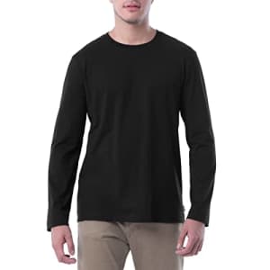 Lee Jeans Lee Men's Long Sleeve Cotton T-Shirt, Black, Medium for $14