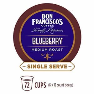 Don Francisco's Blueberry Flavored (72 Count) Recyclable Single-Serve Coffee Pods, Compatible with for $52 Don Francisco's Blueberry Flavored (72 Count) Recyclable Single-Serve Coffee Pods, Compatible with for $52