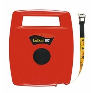 Crescent Lufkin 1/2" x 100' Hi-Viz Orange Linear Fiberglass Tape Measure - 706L for $33