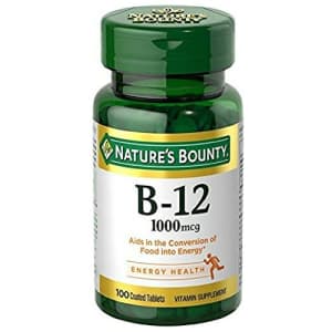 Nature's Bounty Natural Vitamin B12, 1000mcg, 100 Tablets (Pack of 3) for $9 Nature's Bounty Natural Vitamin B12, 1000mcg, 100 Tablets (Pack of 3) for $9