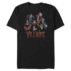 Disney Big & Tall Villains Vintage Men's Tops Short Sleeve Tee Shirt, Black, 5X-Large for $16