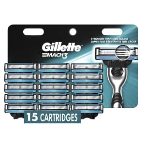 Gillette Mach3 Men's Razor Blade Refill 15-Pack for $19 via Sub & Save
